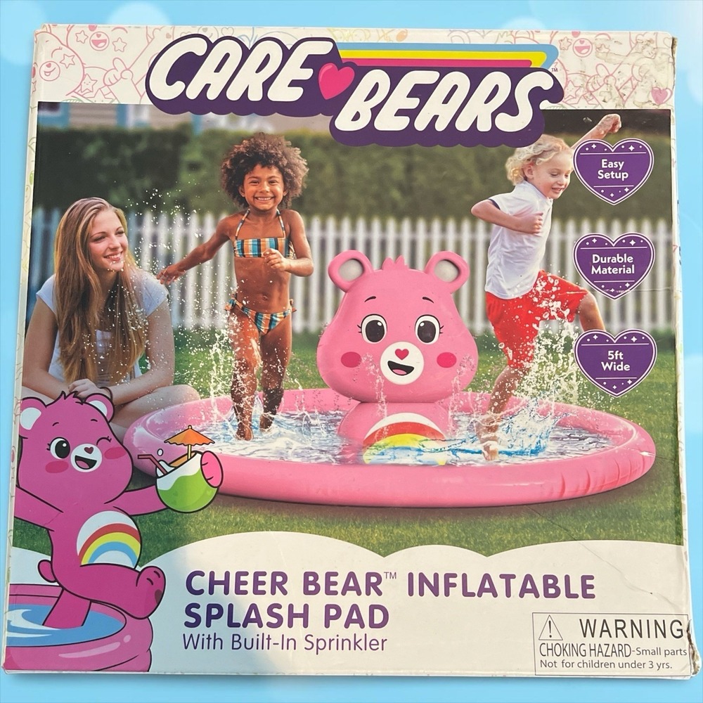 Care Bear Cheer Bear Inflatable Splash Pad with Built- In‎ Sprinkler
